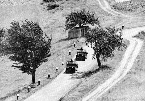 Photo: A 3d Armored Cavalry Regiment motorized patrol along the border. It was not unusual for them to grind out 50 miles a day. August 1962.